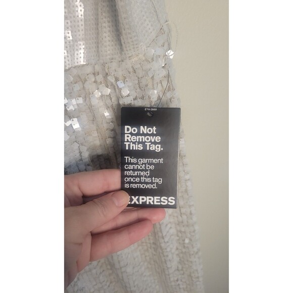 Express Champagne Beige Sequin Dress – Size M – NWT - Picture 2 of 8